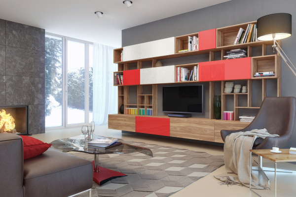 3d визуализация гостиной